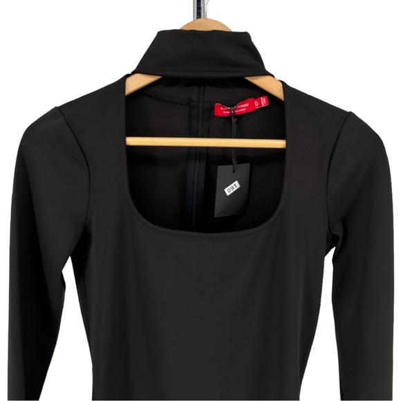 n:Philanthropy Catello Top in Black Mock Neck Choker Cutout Ribbed sz Small NWT - Picture 3 of 12